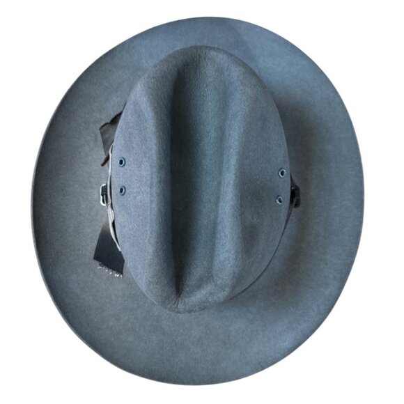Stratton Sheriff Style FELT Hat Brim Oval Gray Sz 7 1/4 Self Forming USA - Picture 4 of 9